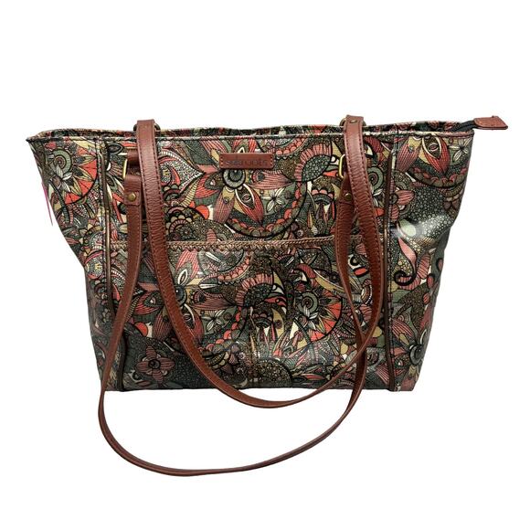 Sakroots Polyvinyl Floral Multi-Pocket Double Strap Handbag Purse - Picture 1 of 12